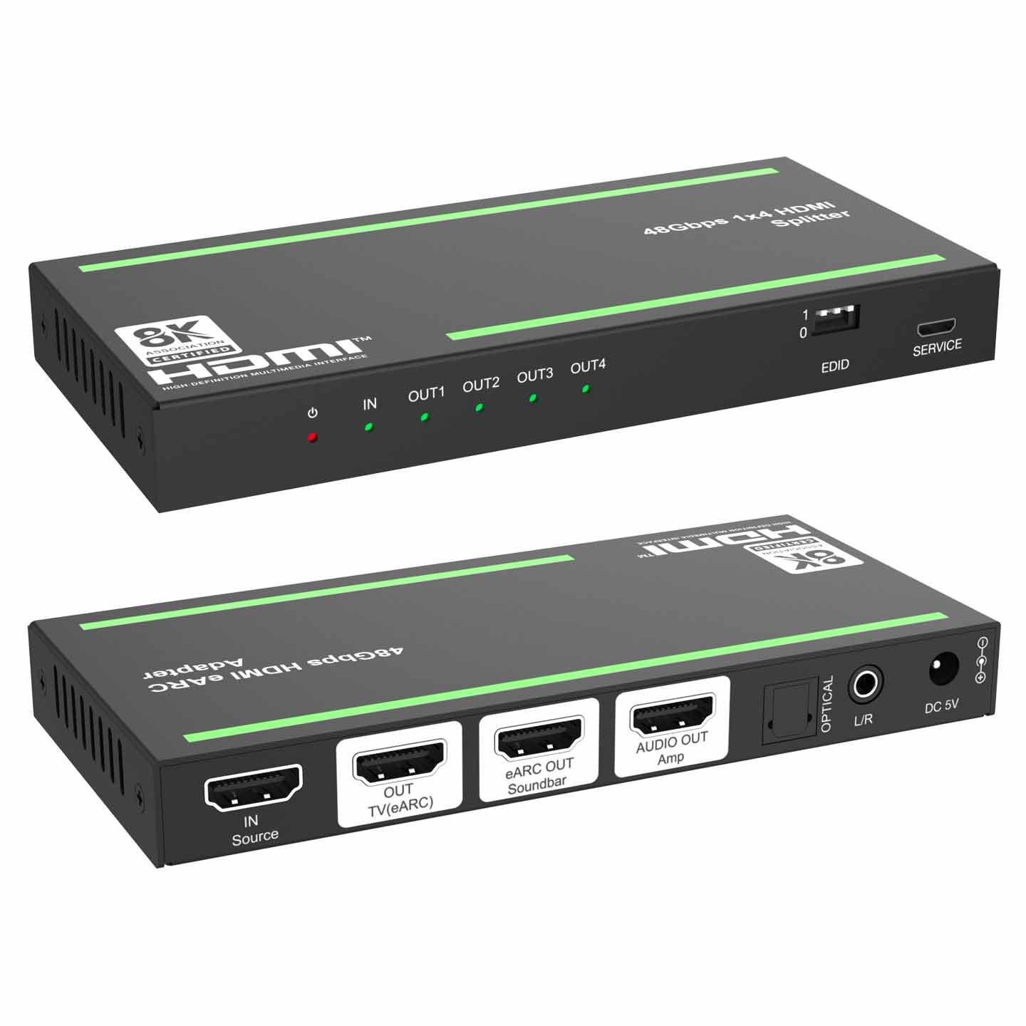 8K@60Hz HDMI Splitter 1 in 4 out EDID management-BUNGPUNG