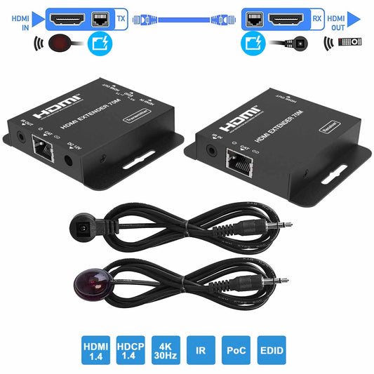 HDMI Extender over CAT5e/6 Cable with IR Transmission 70M 1080P 60Hz main