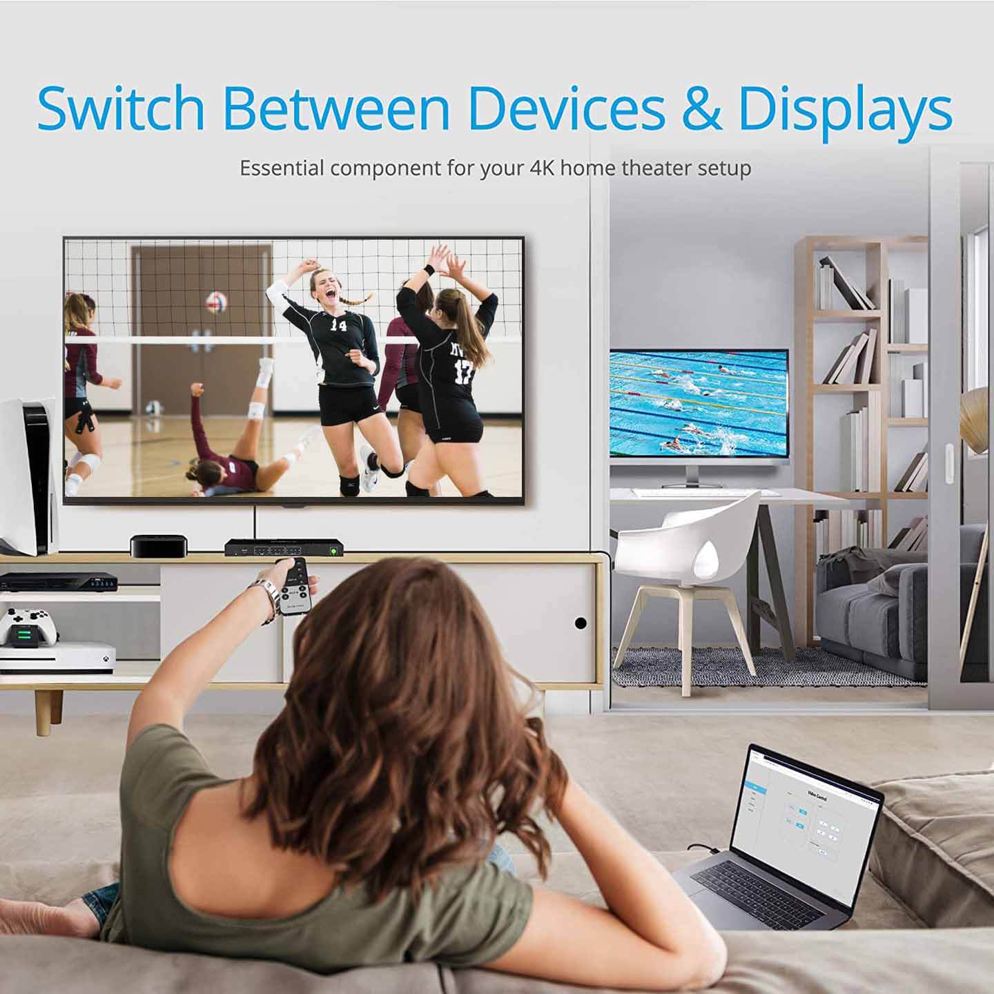 HDMI Matrix Switch 2x2 4K 60Hz Audio Extractor application